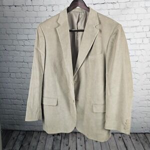 Rafael Mens Corduroy Blazer Tan Beige 2 Button Sport Coat Jacket 42R Cotton